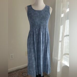 Croft and Barrow Navy Coastal Grandmother Cottage Core Dress Petite Medium PM M